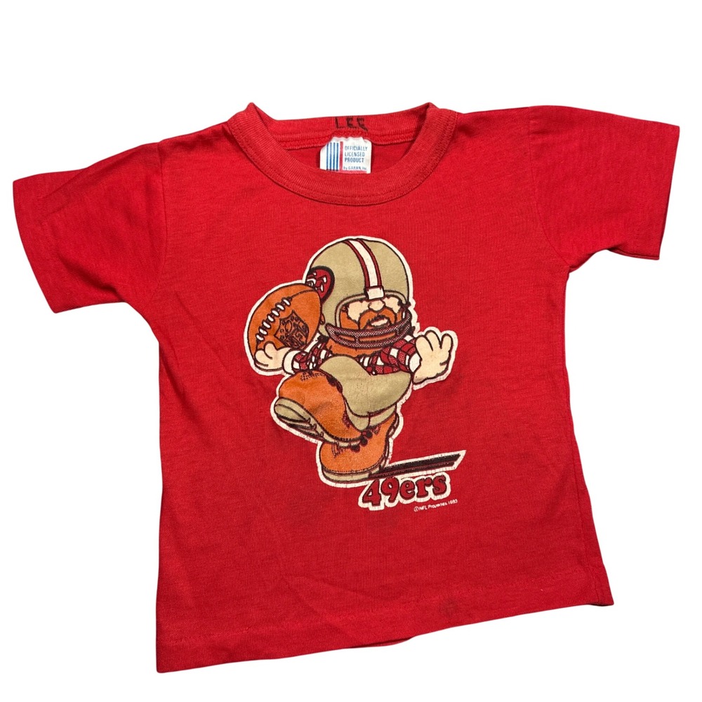 Vintage 1983 San Francisco 49ers Toddler T-Shirt Red Garan Single Stitch Size 4